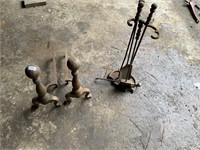 Andiron set with fire place tools