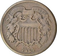 1864 TWO CENT PIECE - VG