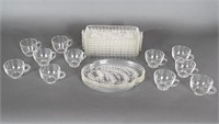 Vintage Glass Snack Trays & Punch Cups