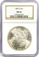 1882-S Morgan Silver Dollar MS-66