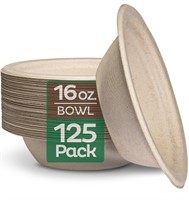 100% Compostable 16 oz. Paper Bowls [125-Pack]