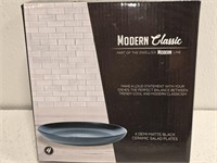 Set of 4 Modern Classic Demi Matte Black Plates