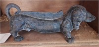 Figural cast iron wiener dog boot scraper 12”