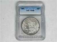 1897 AU58 Morgan Silver Dollar
