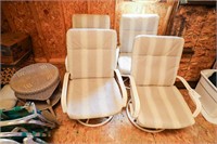 (4) Swivel Rocking Patio Chairs, & Small Wicker