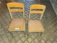 2 Vintage Children's School Chairs