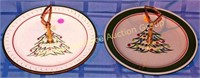 2 Stangl Christmas Tree Tidbit Trays