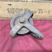 Old Steel Pulley stamped TR & Co