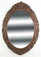 Profusely Carved Oak Wall Mirror