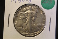 1940-S Walking Liberty Silver Half Dollar