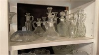 Glass / Crystal Decanters & WWII Butter Dish