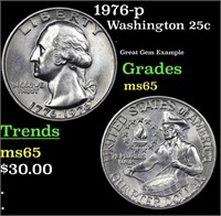 1976-p Washington Quarter 25c Grades GEM Unc