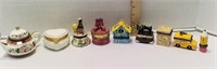 (9) Hinged Porcelain Boxes -Various Shapes & Sizes