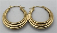 14k Yellow Gold Pierced Earrings 1.1g Unmarked