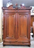 Neo Classical Dutch Oak Armoire.