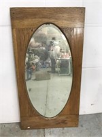 Antique oak oval mirror