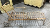 Vintage metal chaise lounge