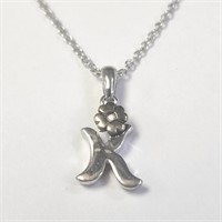 $66 Silver Diamond 14-15" Necklace