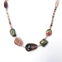 $2800 Silver Tourmaline(260ct) Necklace