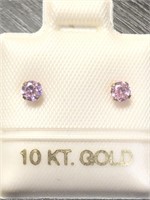 $160 10K  Pink Cz Earrings