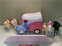 FUN LOT OF CHILDRENS PONY TRAILER AND PONIES