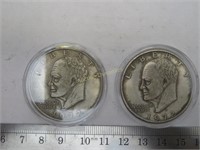 Two 1972s Ugly Eisenhower Dollars