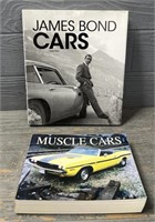(1) Hard Back James Bond (1) Soft Muscle Car Books