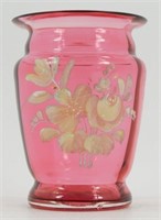 * Antique Miniature Cranberry Glass Vase -