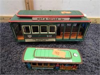 2-- TIN TOY FRICTION DRIVE STREET CARS