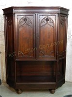 Gothic Revival Oak Cabinet.Linenfold Panels #1