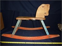 VINTAGE WOOD ROCKING HORSE