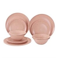 Mainstays 12-Pc Eco Dinnerware Set  Pink