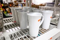 8 Large White Coffee Mugs