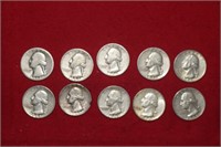 (10) Silver Quarters  1941 to 1964-D