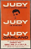 JUDY GARLAND WINDOW CARD, 1961