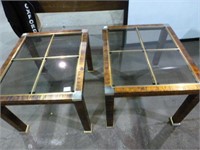 Glass Top Side Tables 23" x 27.5" x 19"