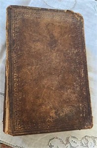 Antique 1883 leather bound Bible, larger 8 inch