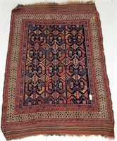 Oriental Rug, geometric pattern, 4 borders,