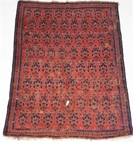 Oriental Rug, Bokhara pattern, 63" x 51", worn