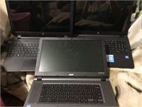 3 Laptops No Cords Untested