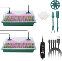 Seed Starter Tray with Grow Light,80 Cells Timing