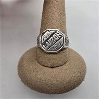 Sterling Silver 1945 Luzon Ring, Sz10.5 - 8.9gr