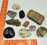 Lot of 10 Various Minerals and Crystals