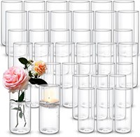 36 Pcs 8" Tall Glass Cylinder Vases