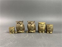 Vintage Brass Owl Figurines