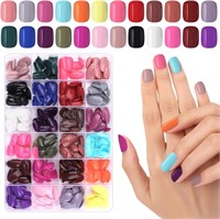 Short Press on Nails, EBANKU 24 Colors