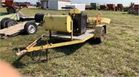 Belt Driven Buzz Saw Mounted on trailer