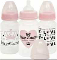 New Juicy Couture 3 pack 11oz baby bottle gift