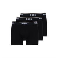 BOSS Men's Power 3-Pack Bold Logo Boxer Briefs, Eb