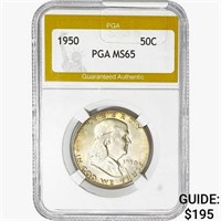 1950 Franklin Half Dollar PGA MS65